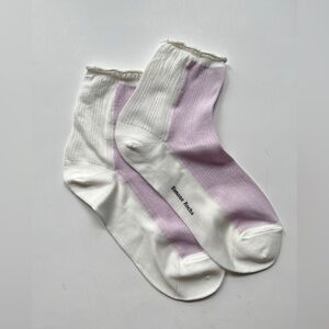 Simone Rocha White and Lavender Casual Socks